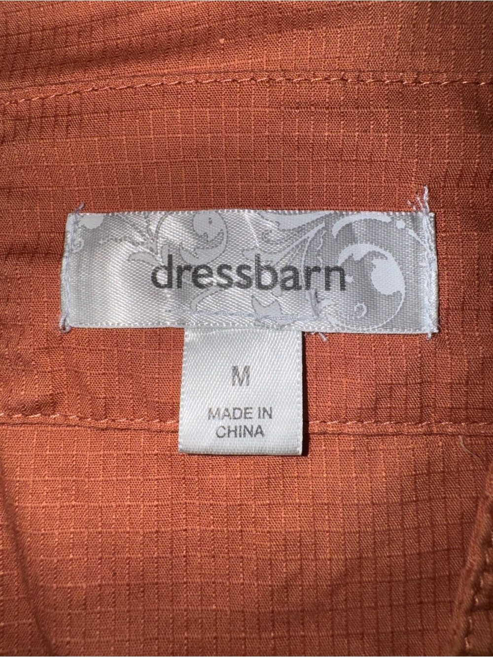 Dressbarn Utility Jacket Womens Medium Rust Orange Military Cargo Cinch Waist - Picture 5 of 10